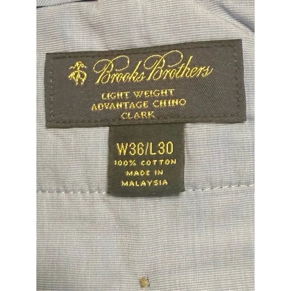 Brooks Brothers Lightweight Advantage Chino Clark 36X30 Preppy Academic Dad